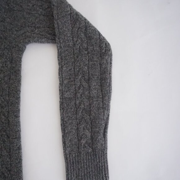 Abercrombie & Fitch Gray Cable Knit Sweater Wool Blend Classic Old Money XL - Picture 4 of 9